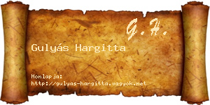Gulyás Hargitta névjegykártya